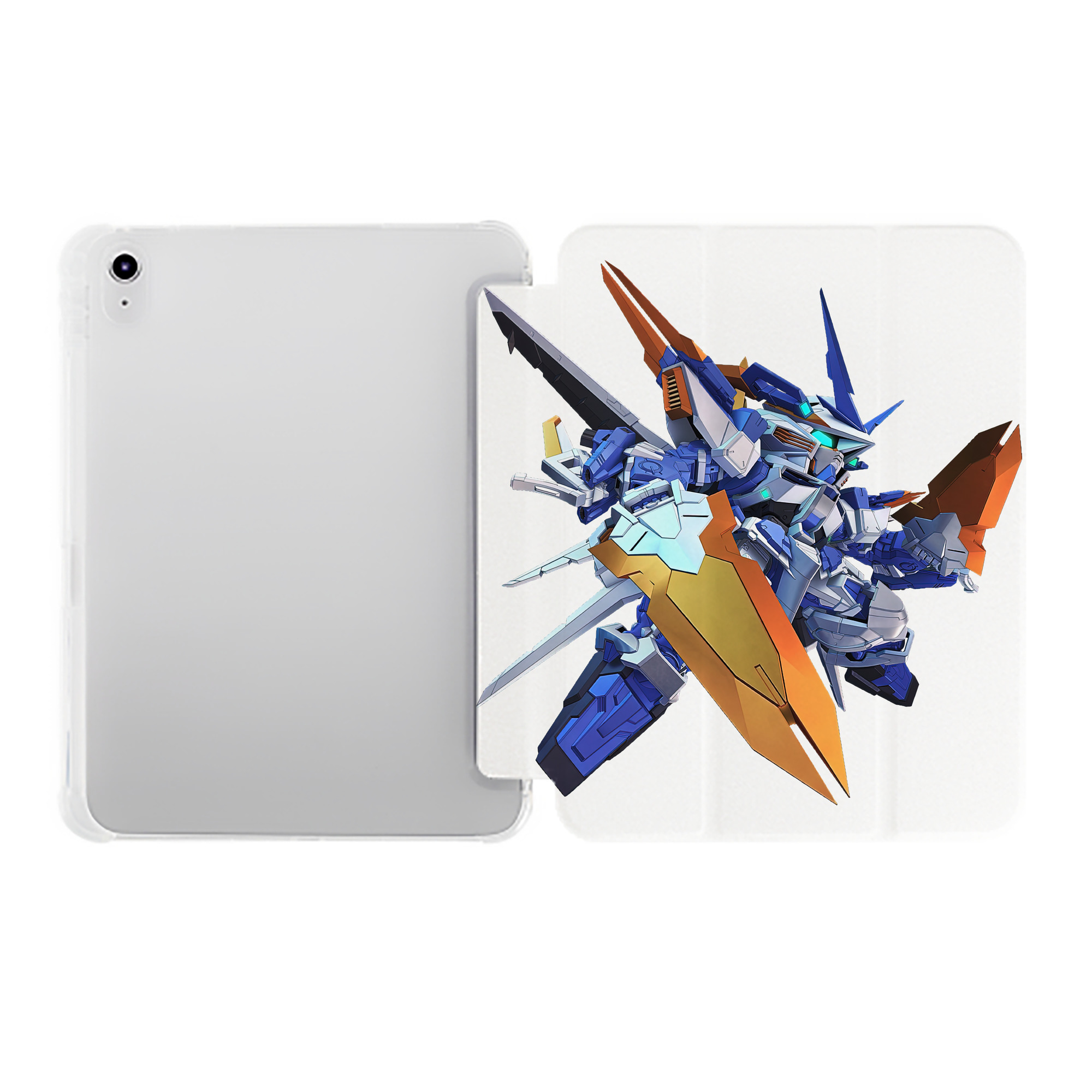 （画像用） 機動戦士ガンダム Mobile Suit Gundam IPad ケース ペン収納付き 三つ折りスタンド PUレザー×シリコン 対応機種9.5/10.5/10.9インチ